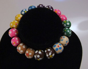 Adorable Stretch Wood Bead Bracelet  - Ships Worldwide