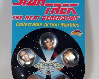 Star Trek The Next Generation 5 Collectible Action Marbles 1993 NIP #3180 Gift Patrick Stewart LeVar Burton