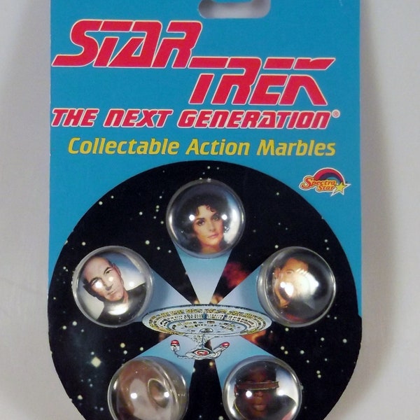 Star Trek The Next Generation 5 Sammlerstück Action Murmeln 1993 NIP #3180 Geschenk Patrick Stewart LeVar Burton