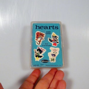 Vintage jeu de cartes pour enfants Whitman Hearts 45 cartes complet avec étui et règles 1963 # 4494