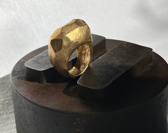 STRUCTURAL  RING / Beautiful Gold  Plated Silver unique piece / By Isabel Herrera/ Barcelona