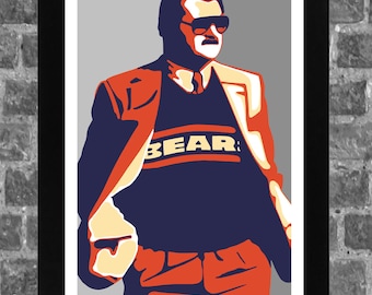 Chicago Mike Ditka Portrait Sports Bears Print Art 11x17 inches