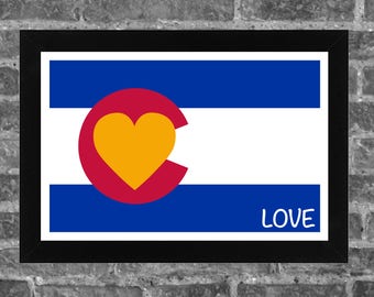 Colorado Love State Poster Print Art 11x17