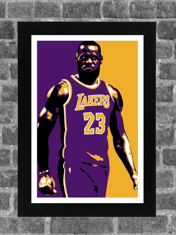 Los Angeles Lakers Lebron James Portrait Sports Print Art 11x17 Etsy Canada