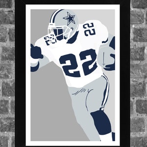 Emmitt Smith Dallas Portrait Sports Print Art 11x17