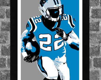Carolina Panthers Christian McCaffrey Portrait Sports Print Art 11x17