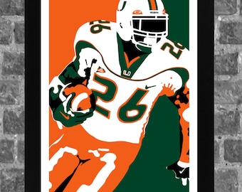 Miami Hurricanes Sean Taylor Portrait Sports Print Art 11x17 inches