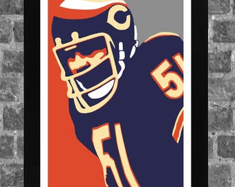 Chicago Dick Butkus Portrait Sports Print Art 11x17