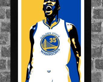 Golden State Warriors Kevin Durant Portrait Sports Print Art 11x17