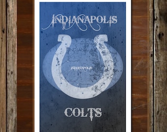 Indianapolis Colts Map Topographical Sports Print Art 11x17