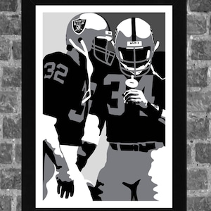 Los Angeles Oakland Bo Jackson Marcus Allen Sports Print Art 11x17