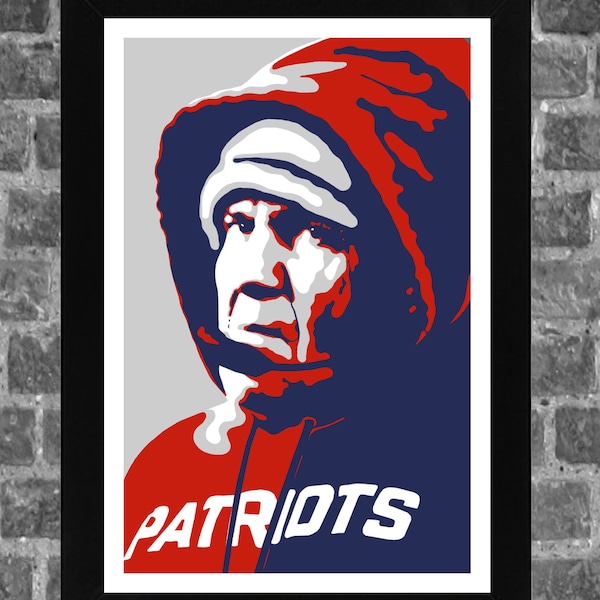 New England Bill Belichick Sports Print Art 11x17