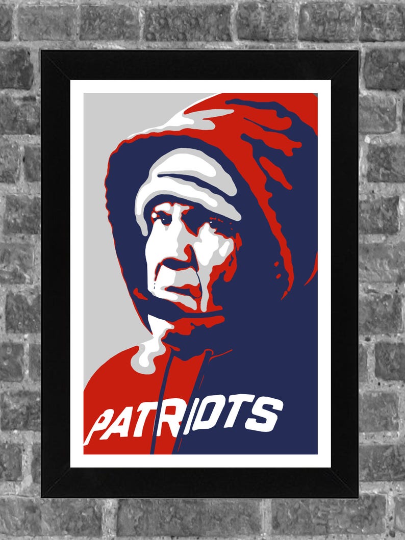 New England Bill Belichick Sports Print Art 11x17 image 1