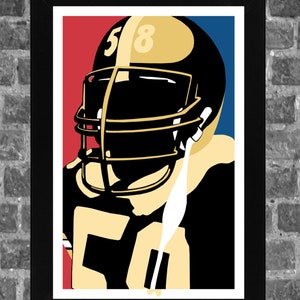Pittsburgh Jack Lambert Portrait Sports Print Art 11x17 inches