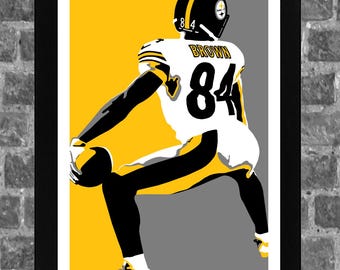 Pittsburgh Antonio Brown Twerk Dance Portrait Sports Steelers Print Art 11x17 inches
