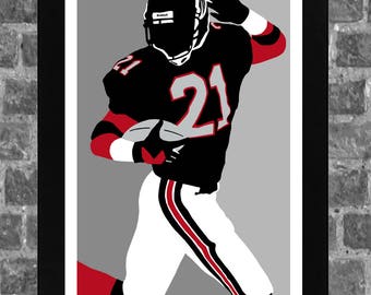 Atlanta Deion Sanders Portrait Sports Print Art 11x17