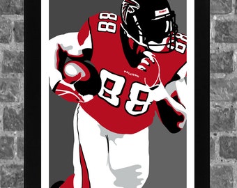 Atlanta Tony Gonzalez Portrait Sports "Falcons Print Art 11x17 inches