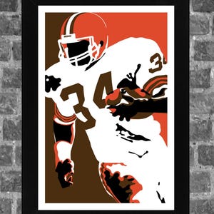Cleveland Ohio Kevin Mack Portrait Sports Print Art 11x17 inches