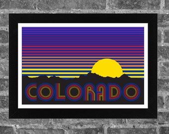 Colorado Neon State Poster Print Art 11x17