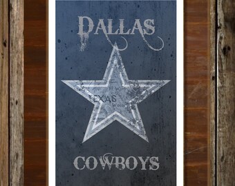 Dallas Texas Map Topographical Sports Print Art 11x17