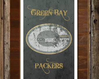 Green Bay Wisconsin Map Topographical Sports Print Art 11x17