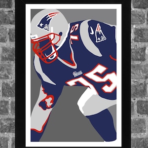 New England Vince Wilfork Portrait Sports Print Art 11x17