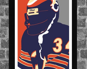 Chicago Walter Payton Sports Print Art 11x17