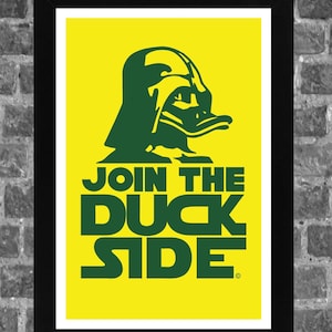 Oregon Ducks Sports Star Wars Join The Duck Side Poster Print Art 11x17 inches
