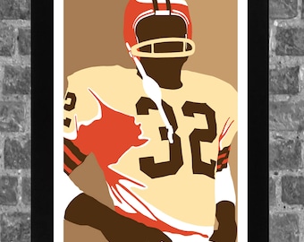 Cleveland Jim Brown Sports Print Art 11x17