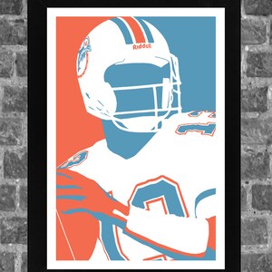 Miami Dan Marino Portrait Sports Print Art 11x17