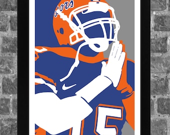 Florida Gators Tim Tebow Portrait Sports Print Art 11x17 inches