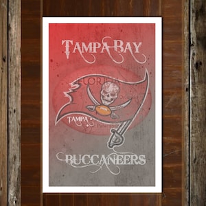 Tampa Bay Florida Map Topographical Sports Print Art 11x17