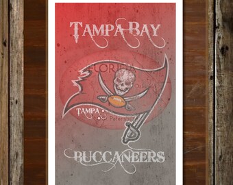 Tampa Bay Florida Map Topographical Sports Print Art 11x17