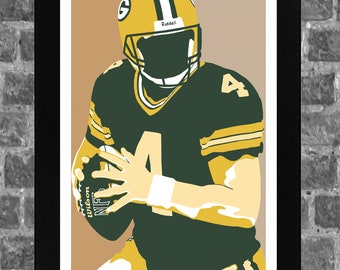 Green Bay Brett Favre Sports Print Art 11x17