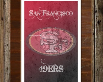 San Francisco California Map Topographical Sports Print Art 11x17