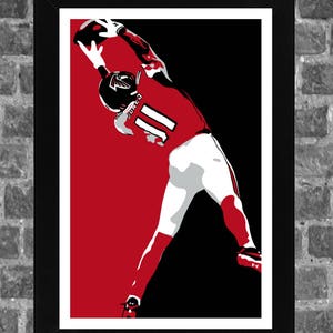 Atlanta Julio Jones SB Catch Portrait Sports Print Art 11x17