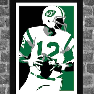 New York Joe Namath Portrait Sports Print Art 11x17