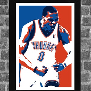 Oklahoma City Thunder Russell Westbrook Portrait Sports Print Art 11x17