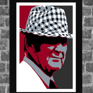 Alabama Crimson Tide Bear Bryant Portrait Sports Print Art 11x17