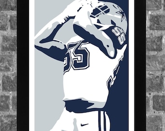 Dallas Texas Leighton Vander Esch Portrait Sports Print Art 11x17 inches