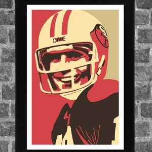 San Francisco Joe Montana Portrait Sports Print Art 11x17