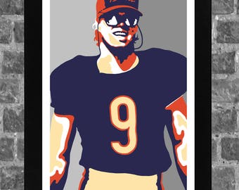 Chicago Jim McMahon Portrait Sports Print Art 11x17