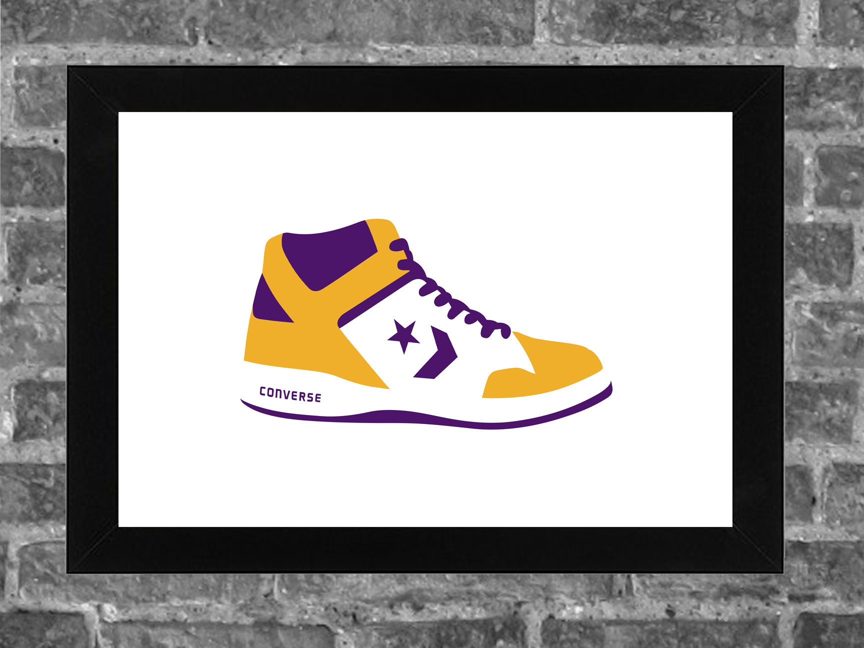 Converse Weapon Shoe Larry Bird Boston Celtics Sports Print Art 17x11