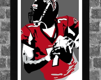 Atlanta Michael Vick Portrait Sports Print Art 11x17