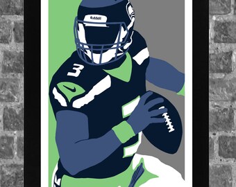 Seattle Russell Wilson Sports Print Art 11x17