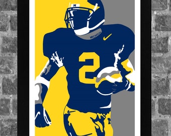Michigan Wolverines Charles Woodson Portrait Sports Print Art 11x17 inches