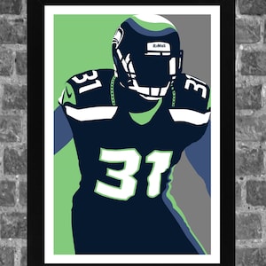 Seattle Kam Chancellor Portrait Sports Poster Print Art 11x17