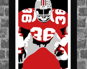 Ohio State Buckeyes Chris Spielman Portrait Sports Poster Print Art 11x17 inches