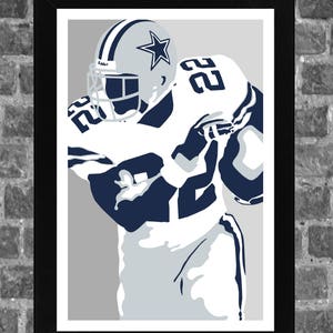 Dallas Emmitt Smith Portrait Sports Print Art 11x17