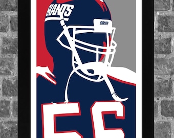 New York Lawrence Taylor Portrait Sports Print Art 11x17